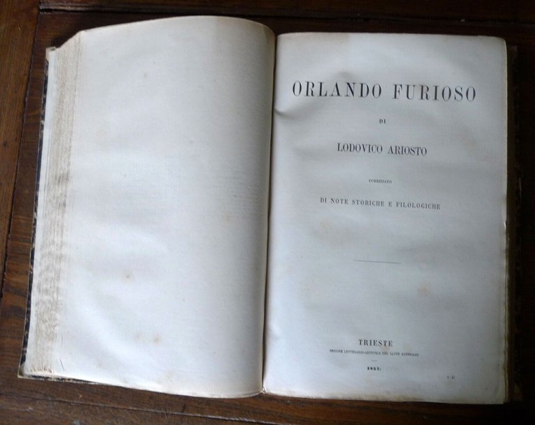 OPERE DI LODOVICO ARIOSTO,1857 Lloyd[COMMEDIE,SATIRE,RIME,ORLANDO FURIOSO,CARMI