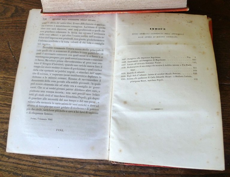 OPERE DI PIETRO GIORDANI.VOL.I e II+APPENDICE,1851 Le Monnier