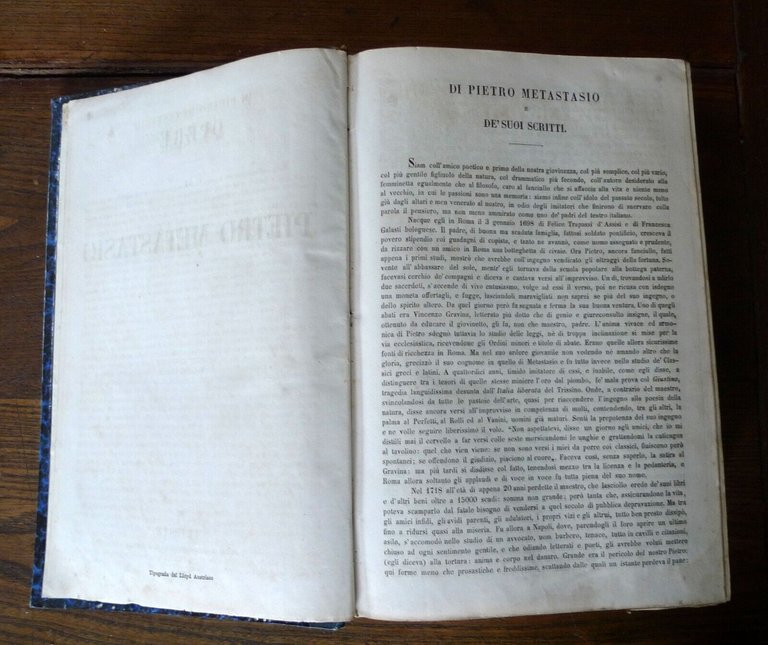 OPERE DI PIETRO METASTASIO.VOLUME UNICO,1857 Lloyd[poesia,teatro,LETTERE