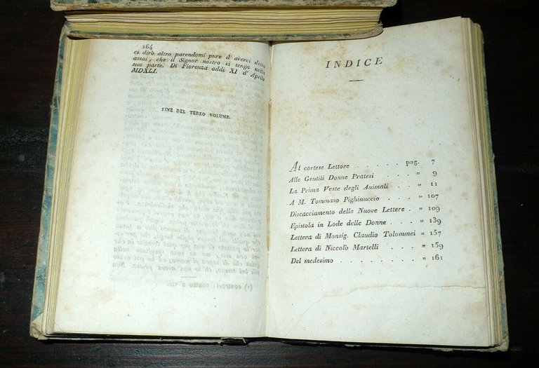 OPERE SCELTE DI MESSER AGNOLO FIRENZUOLA[FIORENZUOLA],1835 Bellini[APULEIO,DONNE