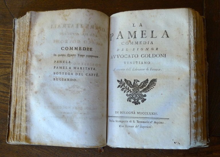 OPERE TEATRALI DEL SIG.AVVOCATO CARLO GOLDONI,1790 Bologna[COMMEDIE