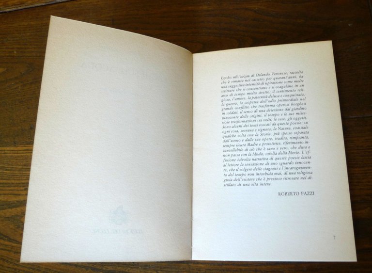 Orlando Veronese,CERCHI SULL'ACQUA,1987 Ed.del Leone I^[I PIOMBI - POESIA
