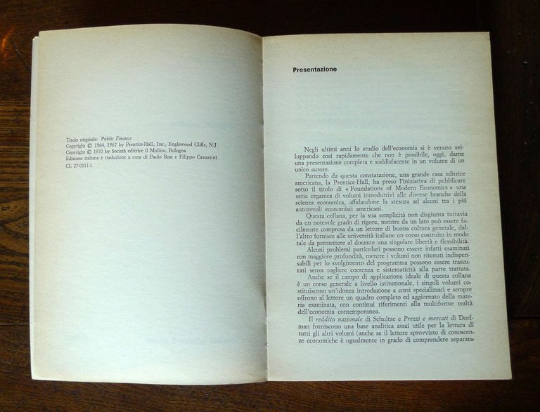 Otto Eckstein,LA FINANZA PUBBLICA,1970 il Mulino[FONDAMENTI DI ECONOMIA