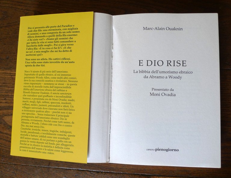 Ouaknin,E DIO RISE.La Bibbia dell'umorismo ebraico,2022 Pienogiorno[Moni Ovadia
