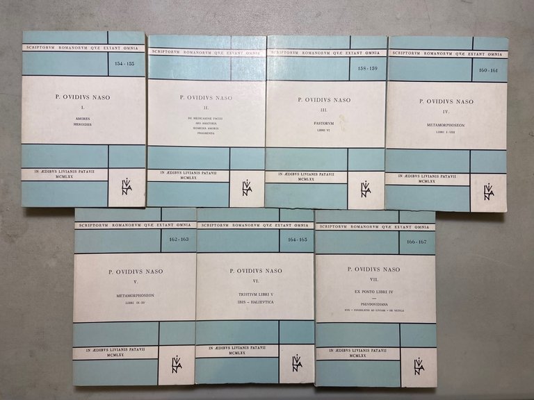 P.Oviudius Naso,AMORES, HEROIDES,METAMORPHOSEON,FASTORUM,OPERE..., 1970 | Immagine Gallery 4