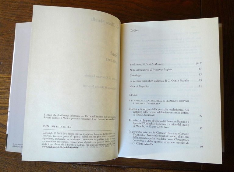 Padre G.Olinto Marella,STUDI 1903-1962,Mulino 2011[STORIA RELIGIONE