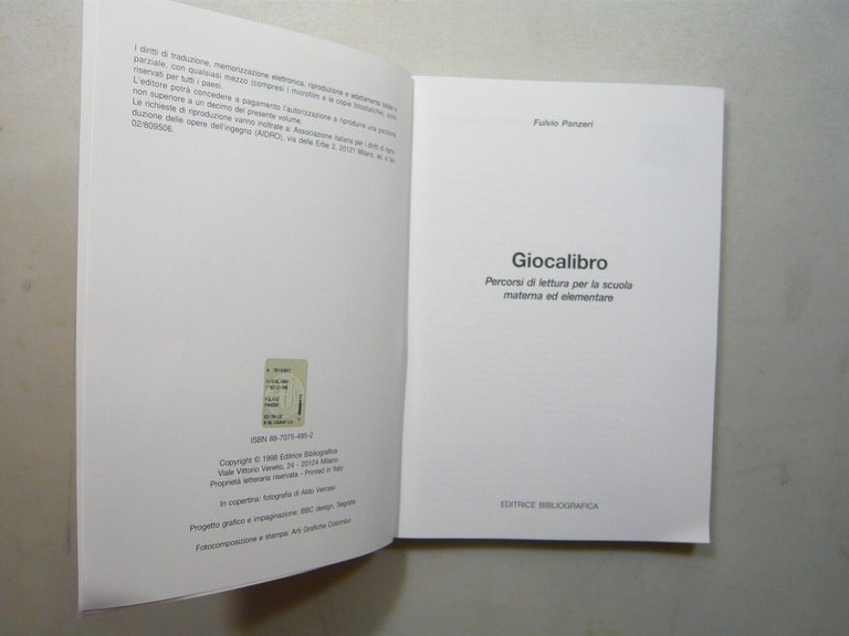 Panzeri,GIOCALIBRO Percorsi di lettura per la scuola materna e elementare,1998