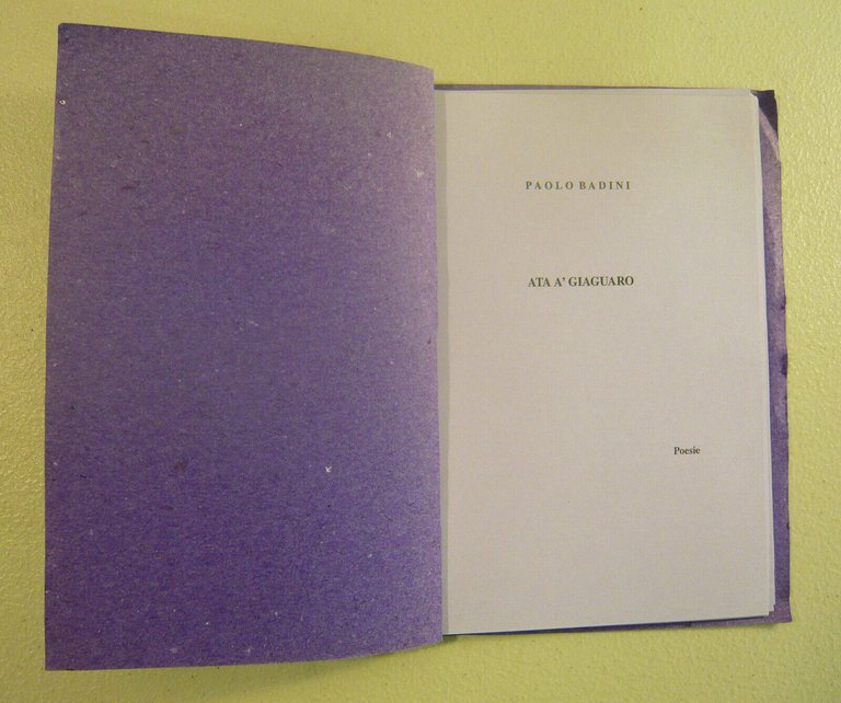 Paolo Badini,ATA A’ GIAGUARO.Poesie,2007[poesia italiana contemporanea