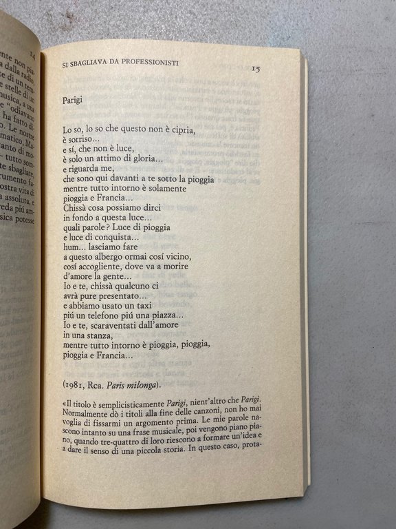 Paolo Conte,SI SBAGLIAVA DA PROFESSIONISTI.Canzoniere commentato,Einaudi 2003 | Immagine Gallery 4