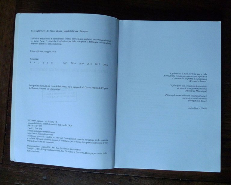 Paolo Gresti,INTRODUZIONE ALLA LINGUISTICA ROMANZA,2016 Patron[filologia