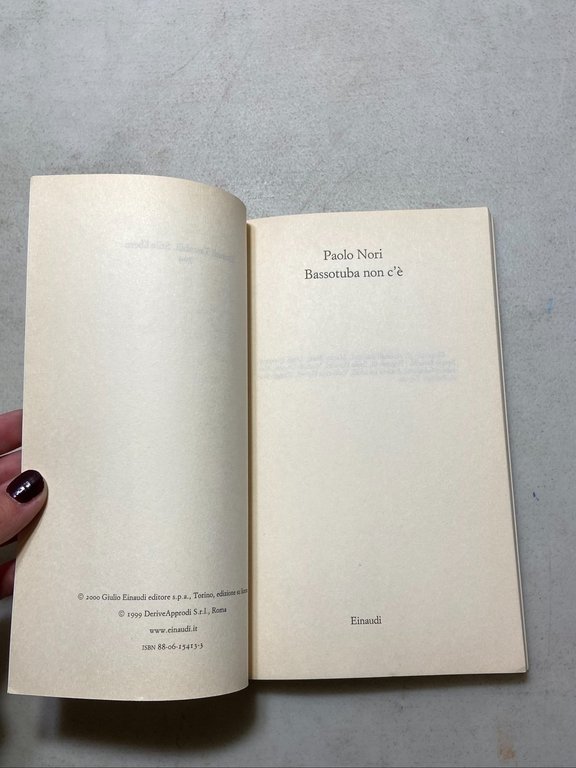 Paolo Nori, BASSOTUBA NON C’E’ Einaudi 2000[ 1ed. | Immagine Gallery 2
