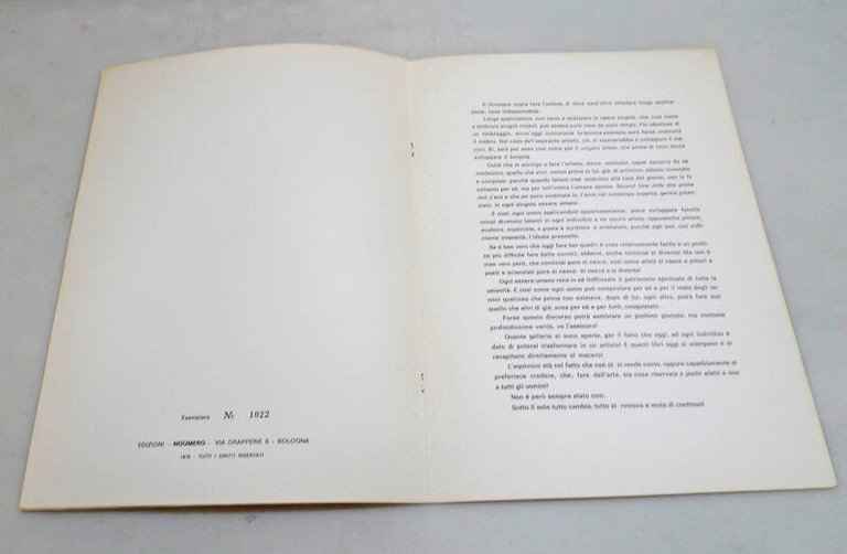 Paolo Pasotto,ARTARE,1975 Noumero,Bologna[arte contemporanea,serigrafia