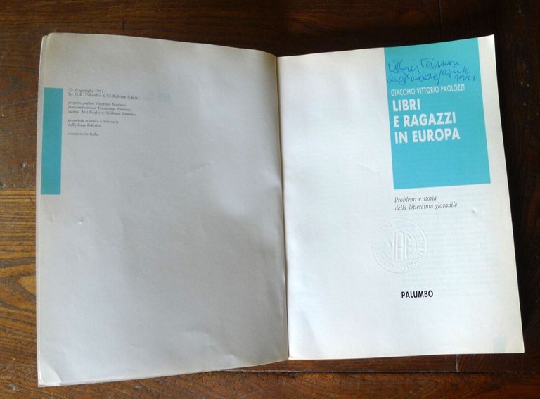 Paolozzi,LIBRI E RAGAZZI IN EUROPA,1991 Palumbo[storia letteratura giovanile