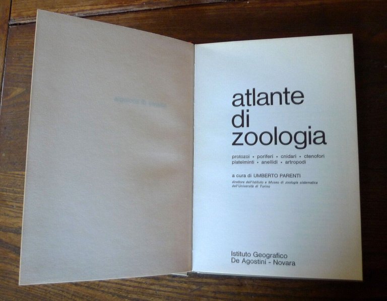 Parenti,ATLANTE DI ZOOLOGIA/DIZIONARIO DI ZOOLOGIA,1971 De Agostini