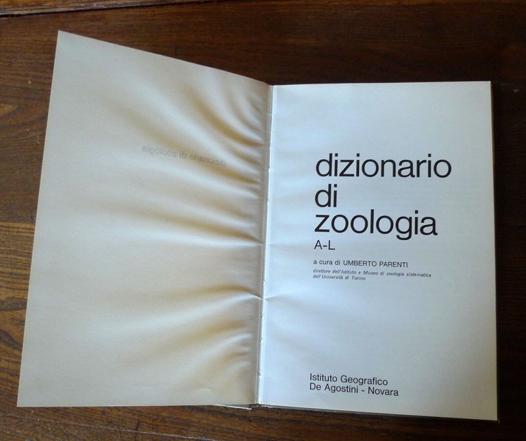 Parenti,ATLANTE DI ZOOLOGIA/DIZIONARIO DI ZOOLOGIA,1971 De Agostini