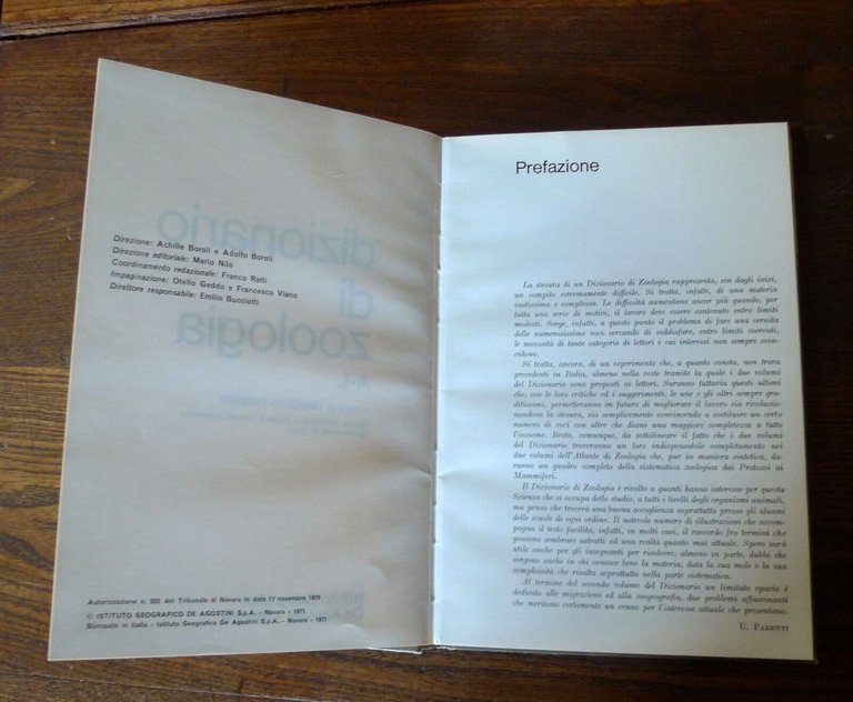 Parenti,ATLANTE DI ZOOLOGIA/DIZIONARIO DI ZOOLOGIA,1971 De Agostini