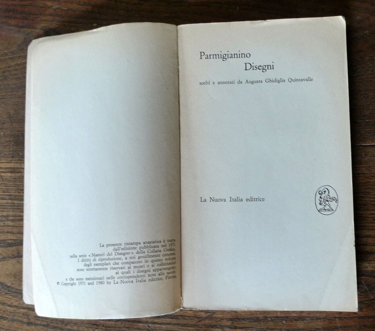 Parmigianino,DISEGNI,1980 La Nuova Italia[STORIA ARTE,MAESTRI DEL COLORE
