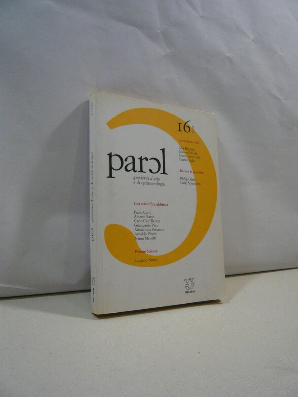 PAROL n.16,2002.QUADERNI D'ARTE E DI EPISTEMOLOGIA[Luciano Nanni,estetica