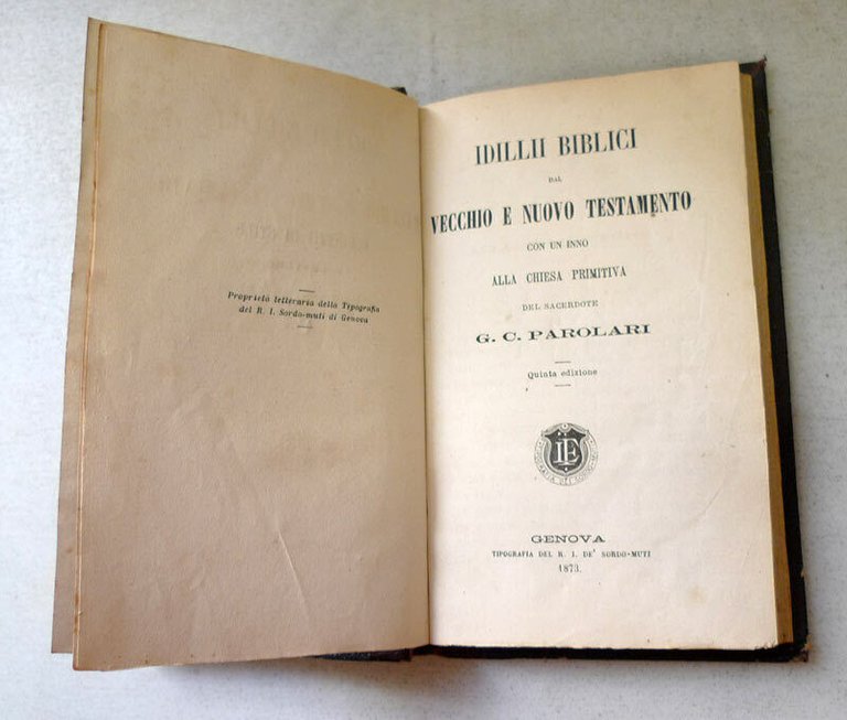 Parolari,IDILLII BIBLICI DAL VECCHIO E NUOVO TESTAMENTO,1873[religione