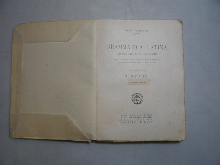 Pasquetti,GRAMMATICA LATINA,Palermo-MIlano,1941