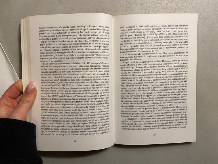 Pastore,Il fenomeno del mobbing.Aspetti psicologici e strumenti,F.Angeli 2017