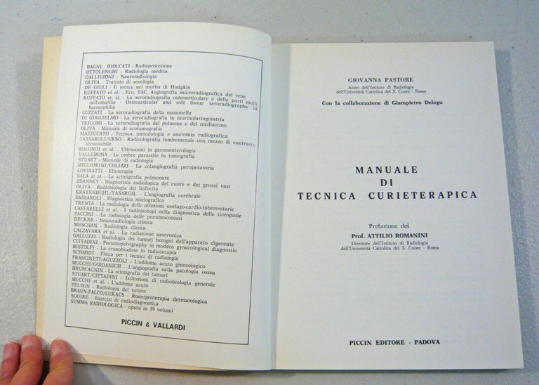 Pastore,MANUALE DI TECNICA CURIETERAPICA,1981 Piccin[medicina