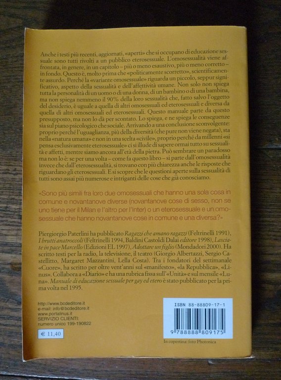 Paterlini,MANUALE DI EDUCAZIONE SESSUALE PER GAY ED ETERO,2003[omosessualità