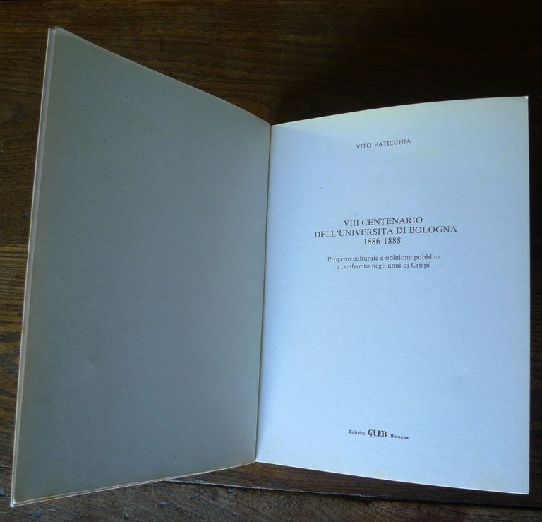 Paticchia,VIII CENTENARIO DELL'UNIVERSITÀ DI BOLOGNA 1886-1888,CLUEB 1989[storia | Immagine Gallery 3
