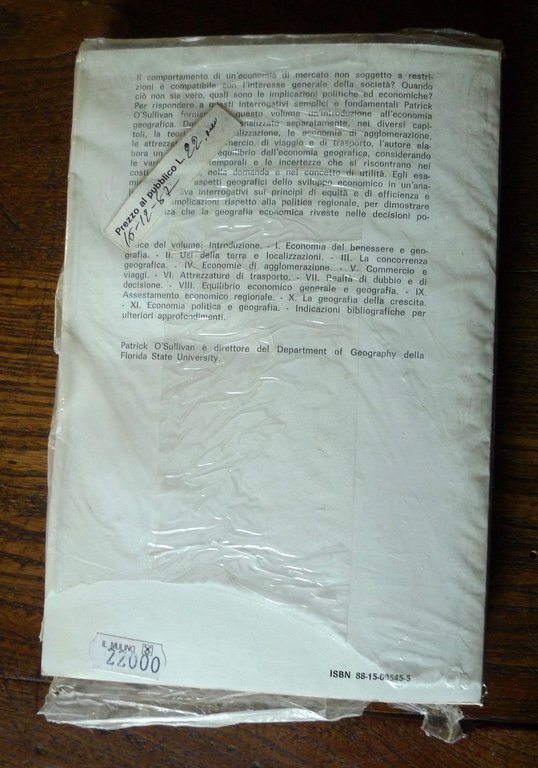 Patrick O'Sullivan,ECONOMIA E TERRITORIO,1984 il Mulino