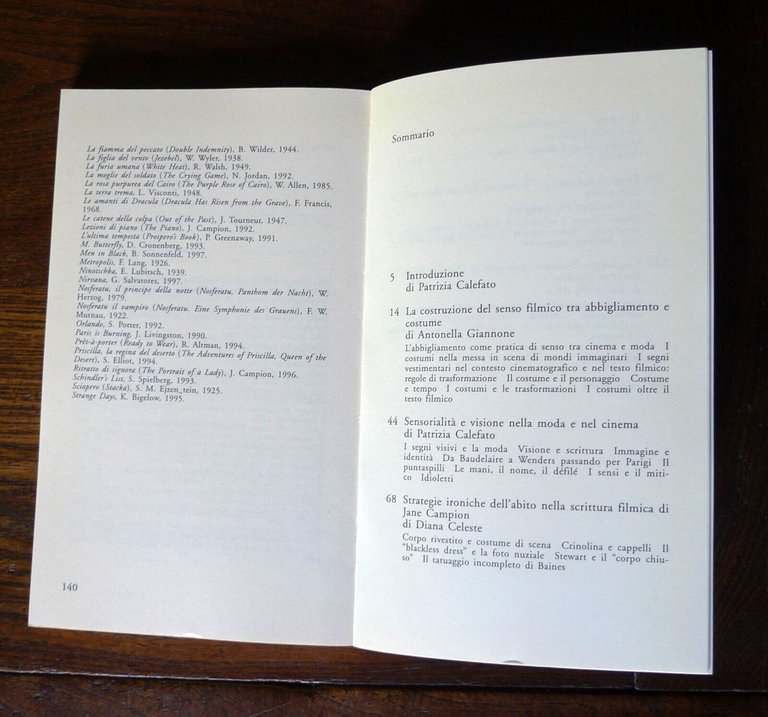 Patrizia Calefato,MODA E CINEMA,1999 Costa & Nolan[I TURBAMENTI DELL'ARTE