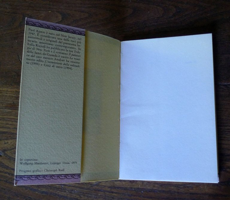 Paul Auster,IL TACCUINO ROSSO,1994 Il Melangolo,prima edizione