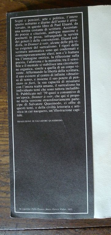 Paul Eluard,DONNER À VOIR.1988 SE[trad.Quasimodo,poesia