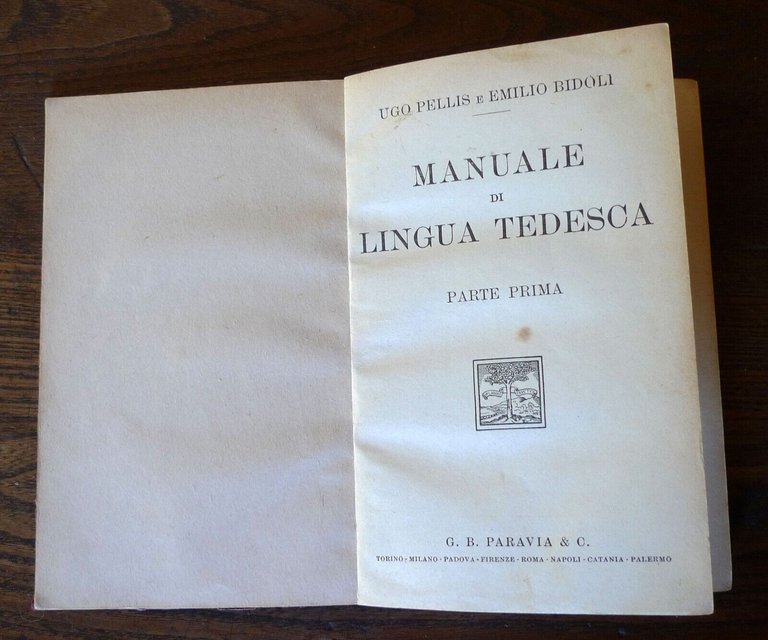 PELLIS/BIDOLI,MANUALE DI LINGUA TEDESCA,1936 Paravia