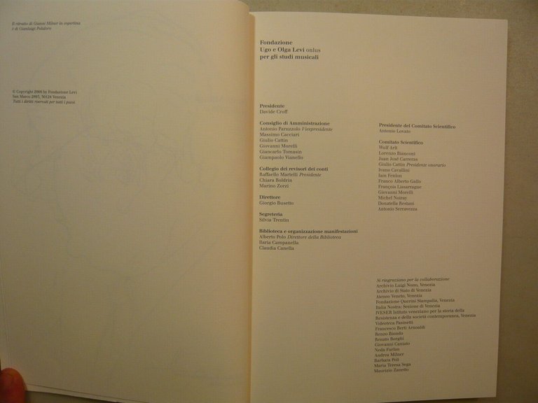 PER GIANNI MILNER 1926-2005 edizioni Fondazione Levi, Venezia 2008