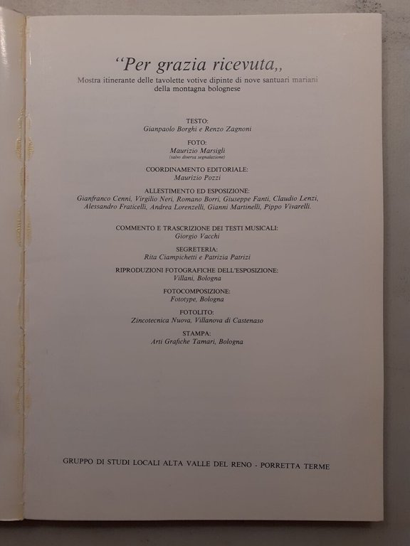 PER GRAZIA RICEVUTA.Mostra itinerante delle tavolette votive,Alta Valle del Reno