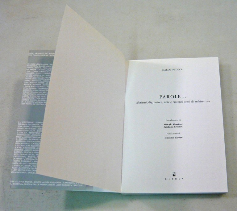Peticca,PAROLE.Aforismi,digressioni,note e racconti brevi di architettura,2004