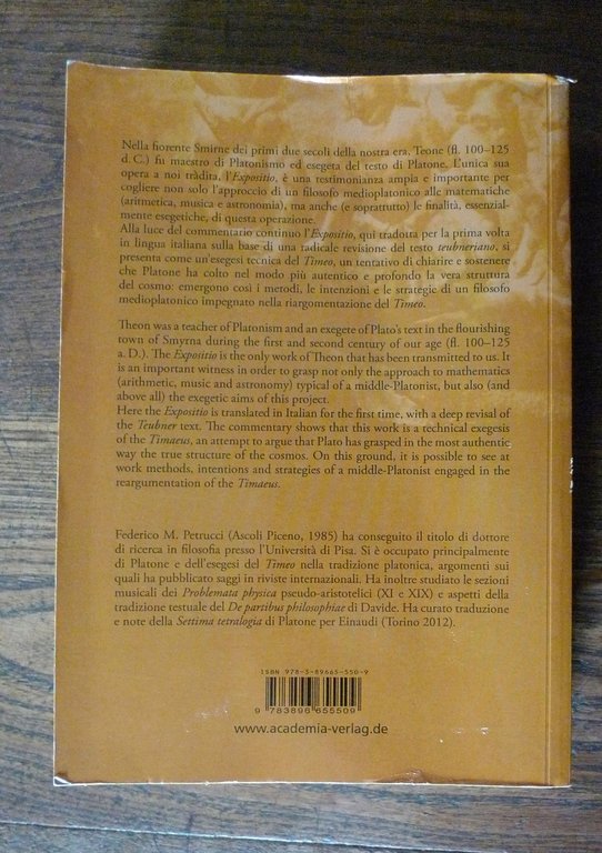 Petrucci,TEONE DI SMIRNE.EXPOSITIO RERUM MATHEMATICARUM,2012[filosofia,Platone