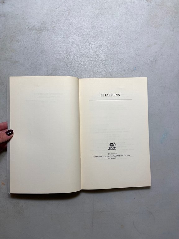 PHAEDRUS- FABULARUM AESOPIARUM,Giardini Editore e Stampatori 1975[Fabrizio Serra | Immagine Gallery 2