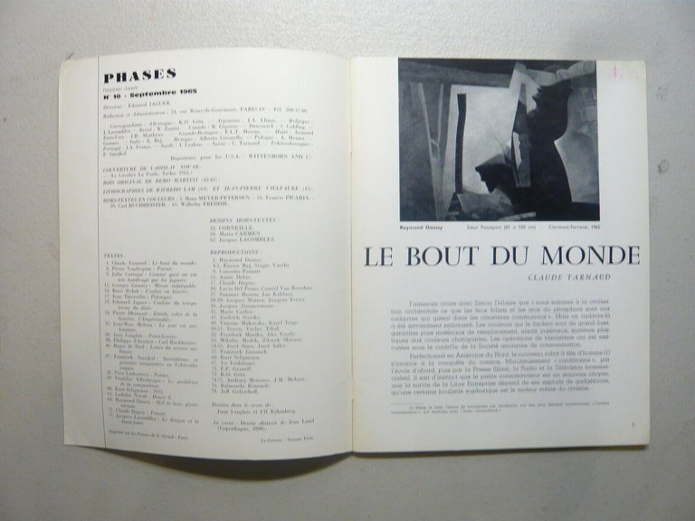 PHASES n. 10 Rivista Surrealista,Brunidor, Parigi, 1965[Remo Martini,Novak
