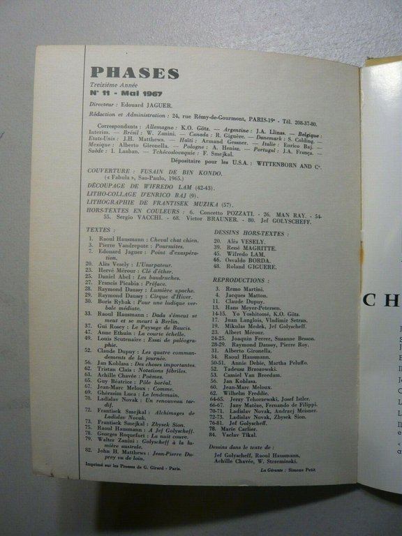 PHASES n.11 Rivista Surrealista,Brunidor, Parigi, 1967[Enrico Baj,Pozzati