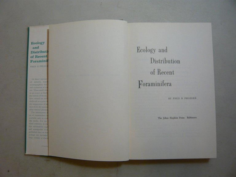 Phleger,ECOLOGY AND DISTRIBUTION OF RECENT FORAMINIFERA,Baltimora (USA),1960[ENG