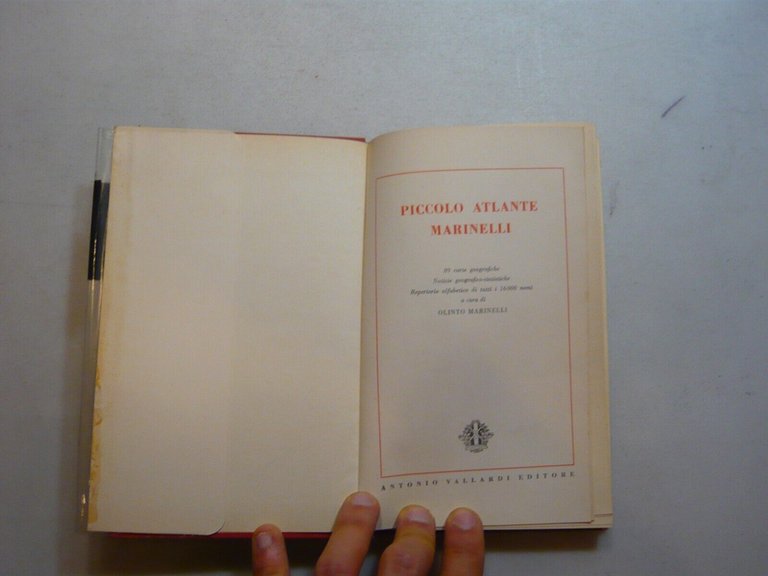 PICCOLO ATLANTE MARINELLI,Antonio Vallardi Editore, Milano,1957[Olinto Marinelli