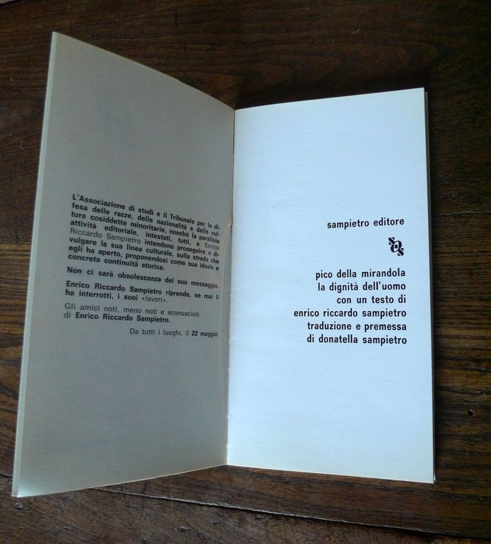 Pico della Mirandola,LA DIGNITÀ DELL'UOMO,1985 Sampietro[PICCOLA COLLANA '70 | Immagine Gallery 3