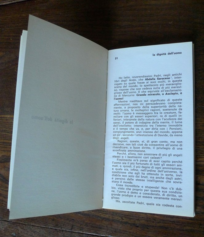 Pico della Mirandola,LA DIGNITÀ DELL'UOMO,1985 Sampietro[PICCOLA COLLANA '70 | Immagine Gallery 5