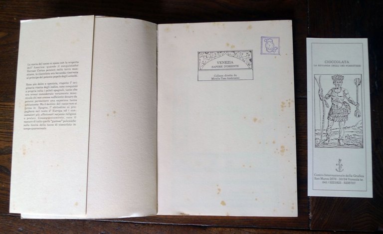 Piebani,CIOCCOLATA.LA BEVANDA DEGLI DEI FORESTIERI,1991 Venezia,Centro Grafica
