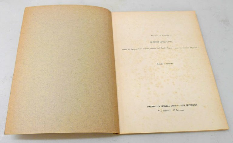 Pighi,LA GRANDE LIRICA LATINA.Orazio e Pindaro,1961[corso,dispense