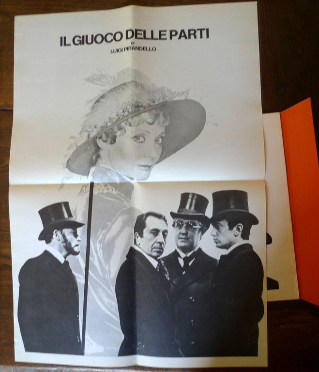 Pirandello,IL GIUOCO DELLE PARTI.LOCANDINA+BROCHURE[teatro,Sbragia,Tieri