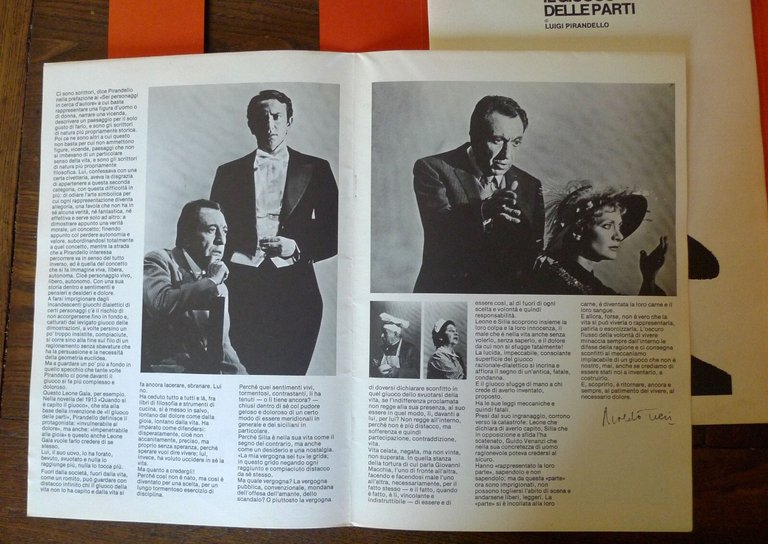 Pirandello,IL GIUOCO DELLE PARTI.LOCANDINA+BROCHURE[teatro,Sbragia,Tieri