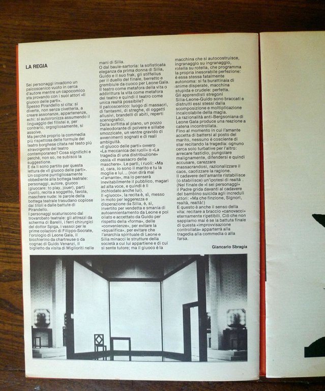 Pirandello,IL GIUOCO DELLE PARTI.LOCANDINA+BROCHURE[teatro,Sbragia,Tieri