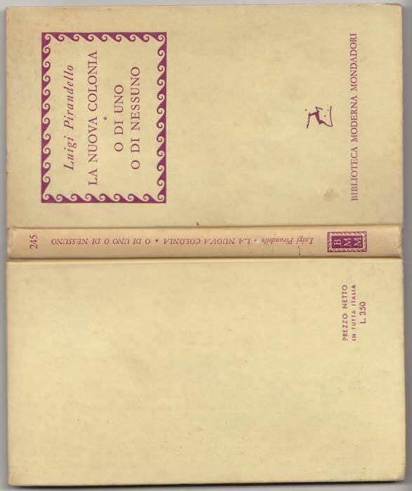 Pirandello,MASCHERE NUDE,3 LIBRI,Mondadori BMM 1951 I^ed [TEATRO]